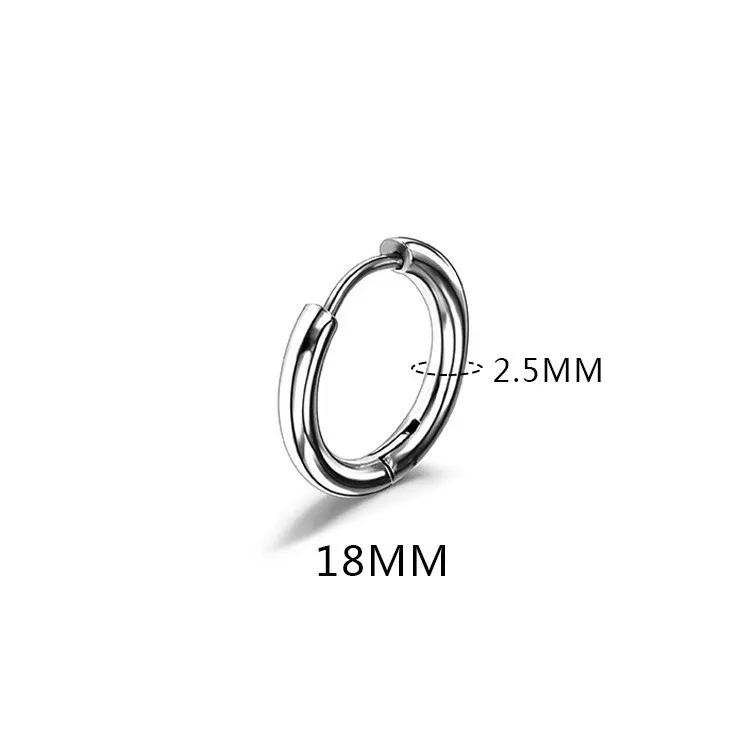 LATS 2024 New Simple Stainless Steel Small Hoop Earrings for Women Men 8mm To 20mm Round Cartilage Ear Piercing Fashion Zircon