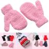 Years Old Hot Sale Soft Warm Cartoon Baby Candy Color Full Fingers Kids Gloves Coral Plush Mittens