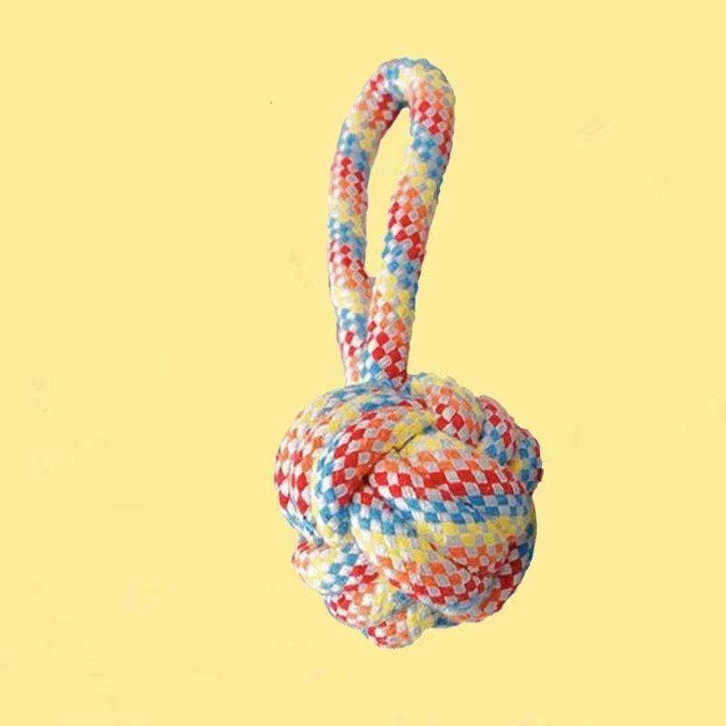 

Dog Toys Molar Long Lasting Knot Toy Self-Hi Relieving Stuffy Small Medium and Large Dog Toys Pet Supplies Wholesale Color monaural ball (color random)