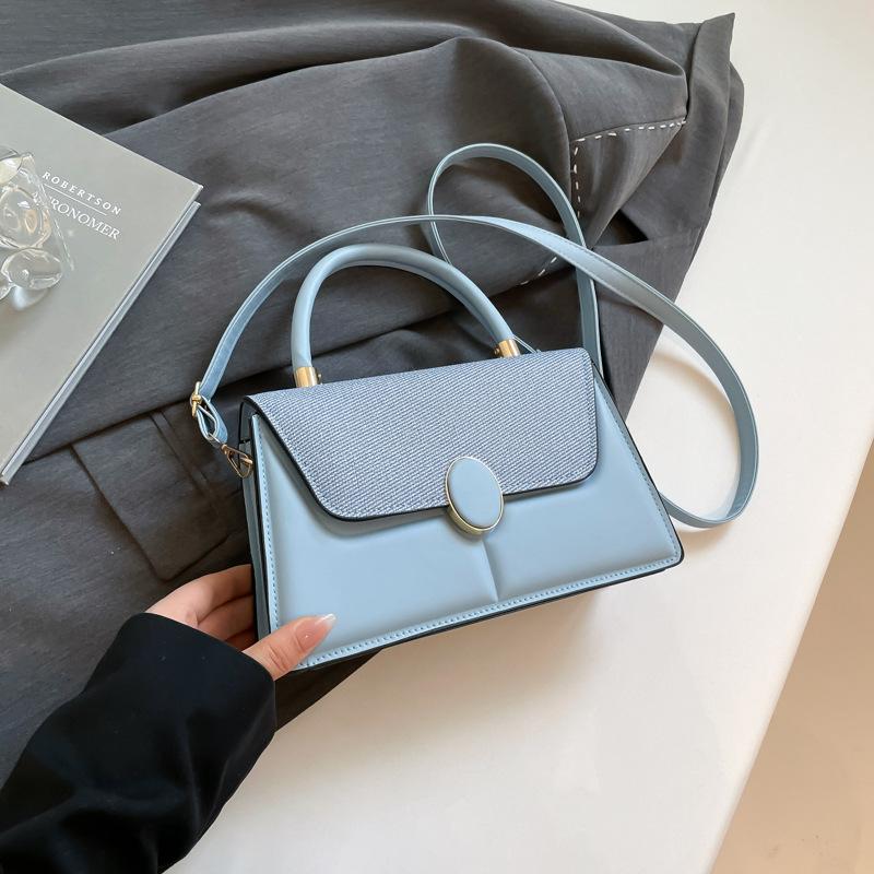 Fashion Bag Cover Contrasting Colors 2025 New Simple Casual Early Spring Foreign Style Women's Shoulder Crossbody Portable Small Square Women's Bag