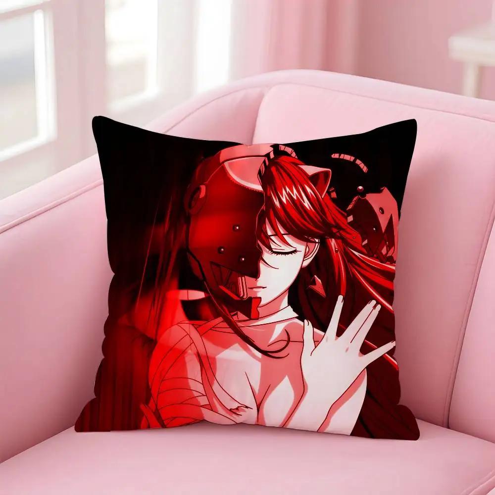 Anime E-Elfen L-Lied Pillow Case Custom Printed Brushed Fleece Pillow, Baby Skin-Touch, Eco-Friendly Dye-Sublimation Cushion For