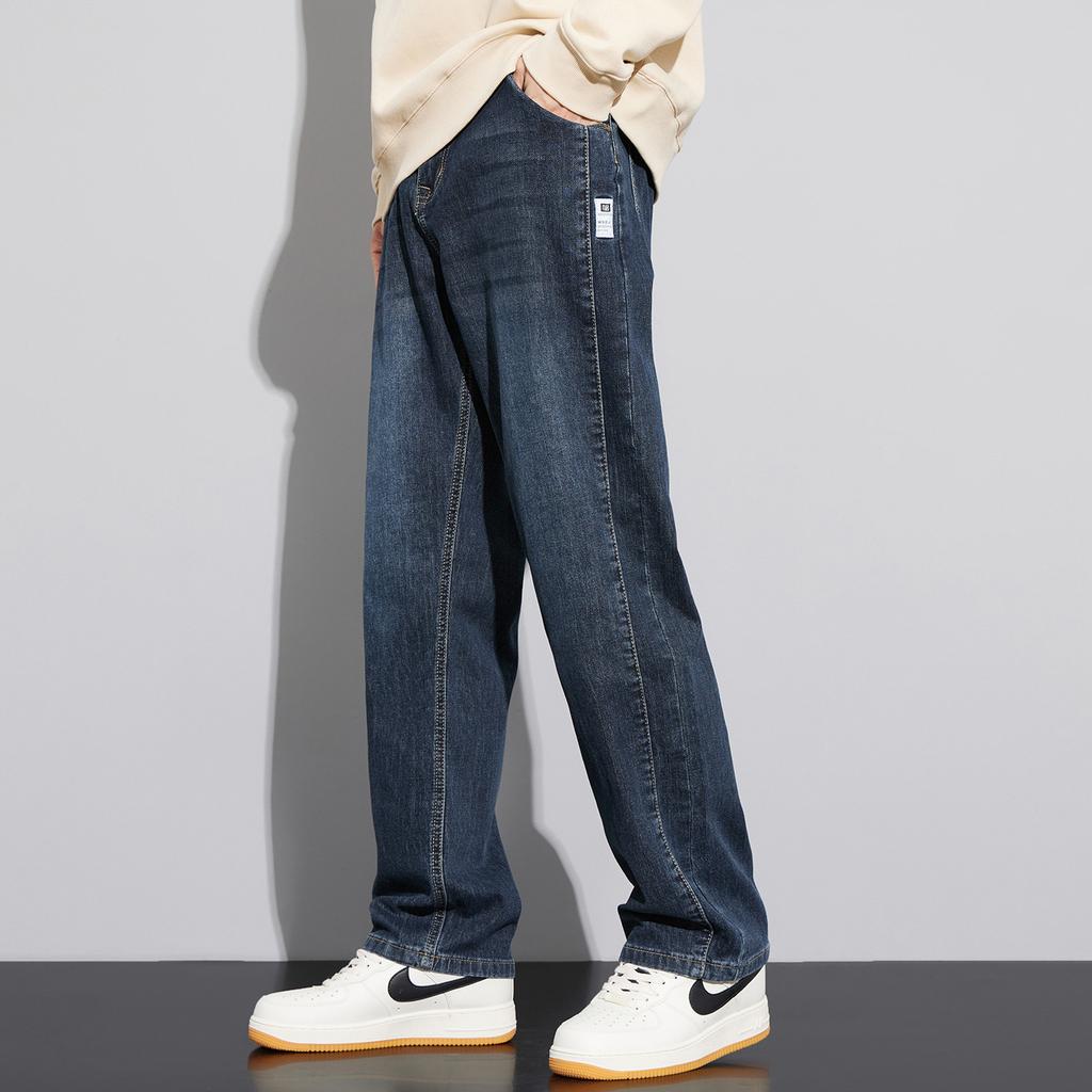 Autumn new loose straight comfortable soft jeans trend versatile fashionable denim trousers