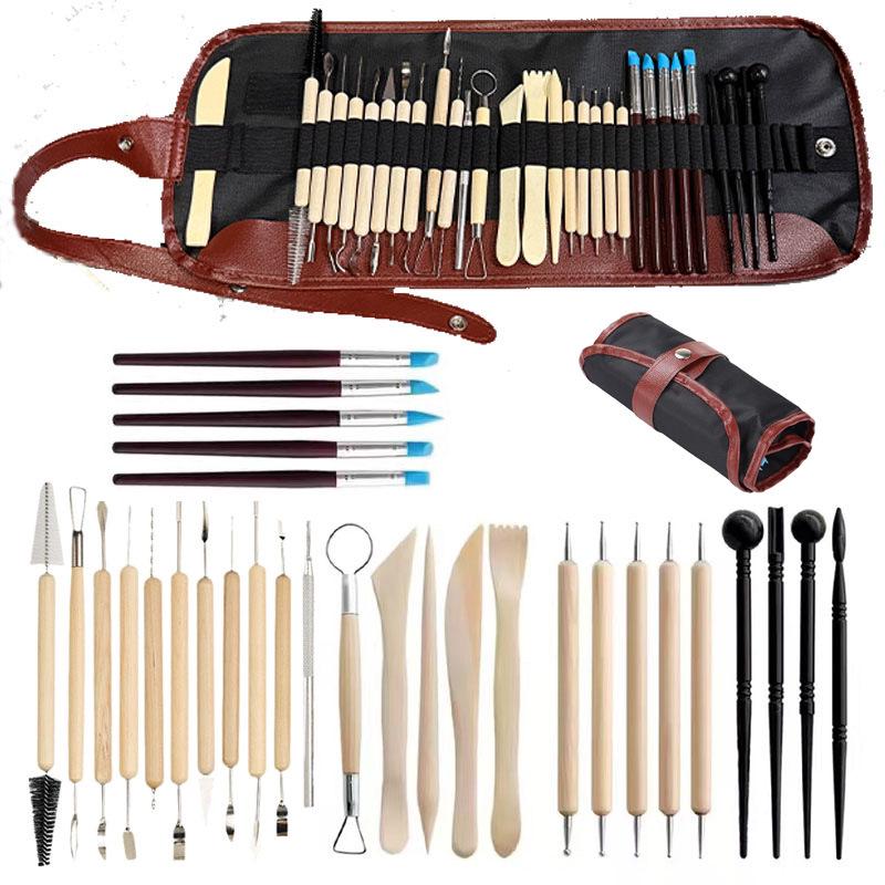 Ensemble d'outils de modelage en argile de poterie en cinq pièces pour sculpture DIY