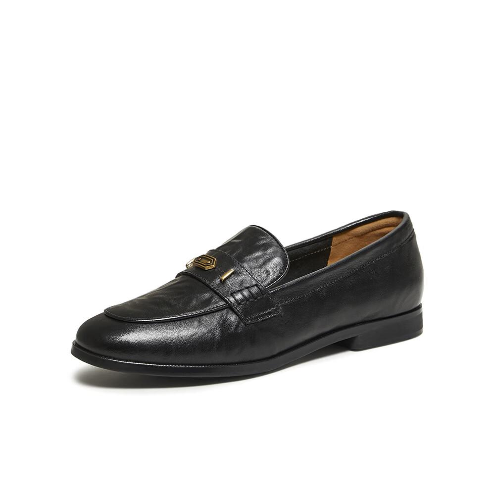 BASTO British Slip-On Loafers Women Single Shoes