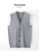 Men's Wool V-Neck Vest: Autumn/Winter Middle-Aged Casual Knitted Thick Cardigan