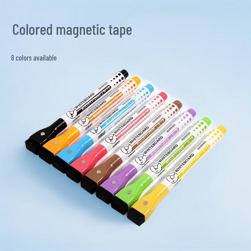 Bunte Magnetische Whiteboard-Marker mit Radierer - Große Kapazität, Wasserbasiert, Abwischbar für Kinderzeichnungen.