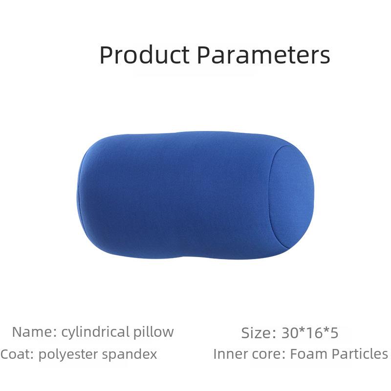 Pernă cilindrică cu particule de spumă - Suport pentru gât și talie de culoare solidă pentru utilizare la birou și somn