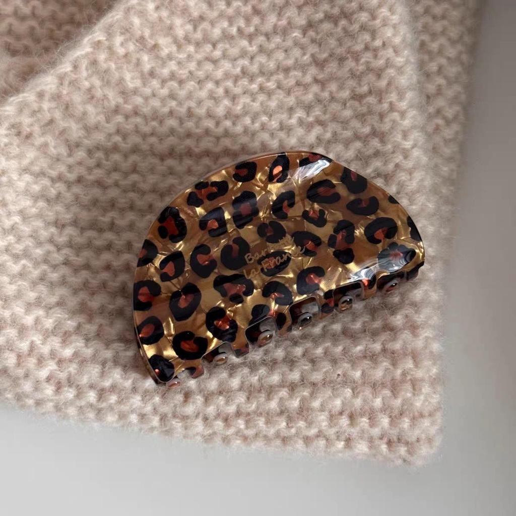 Koreanische Schleife mit Leopardenmuster Haarspange: Extra Große High-End Hochsteckfrisur-Klammer für Frauen