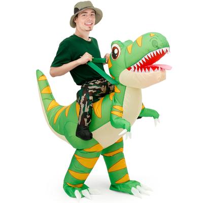 Halloween Inflatable Dinosaur Costume Funny Dinosaur Cosplay Costume Kids Fancy Dress with Storage Bag Holiday Theme Party
