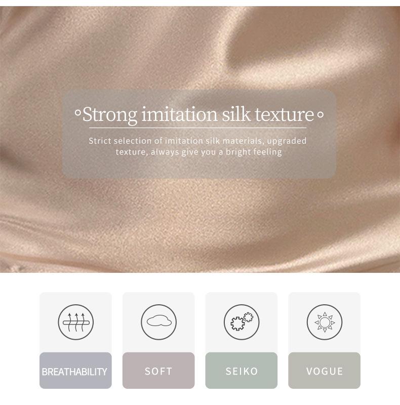 Best-Selling Ice Silk Spaghetti Strap Nightdress - Sexy, Long, Thin, and Breathable Faux Silk Sleepwear for Women