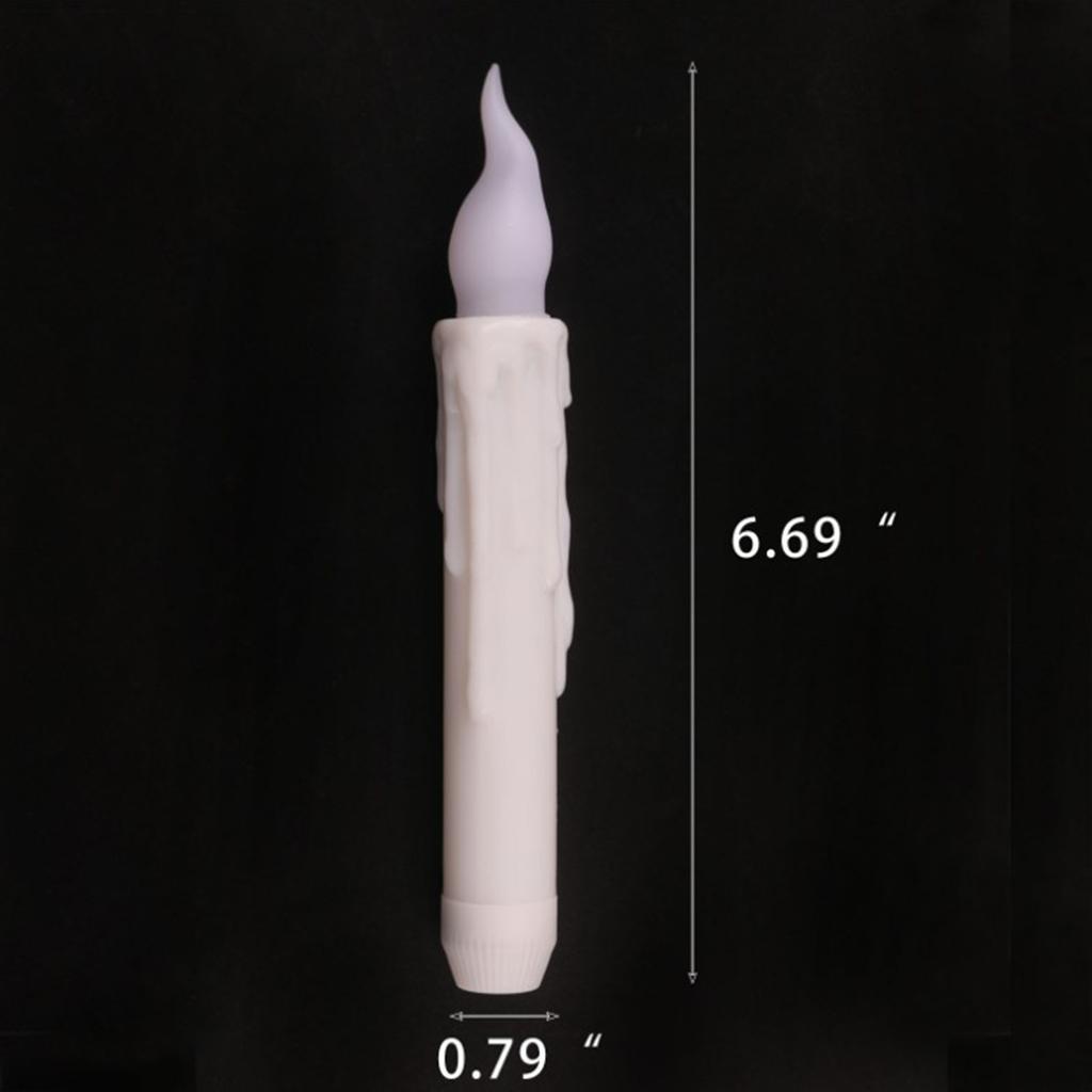 12pcs LED Electronic Candle Lights Long Pole Candle Lights Flameless Taper Christmas Decoration
