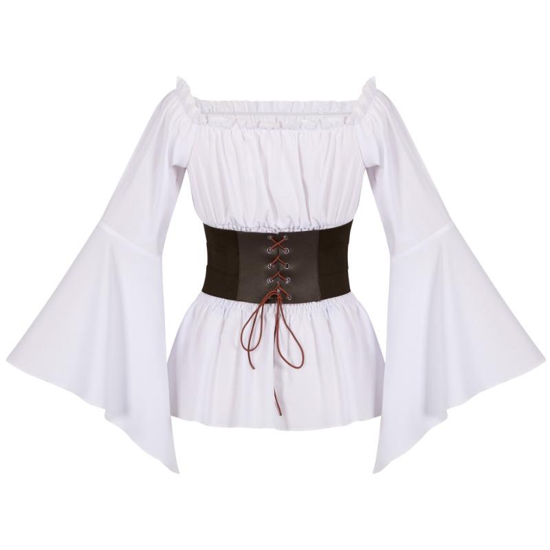 Medieval Vintage Girdle Women's Pirate Shirt Top Cosplay Stage Dress-up Adult Clothing