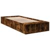 VidaXL Bed Frames Smoked Oak 90x200 Cm Engineered Wood, Bed, Single Bed, Storage Bed, Slatted Base, Bedroom Furniture, 3280612
