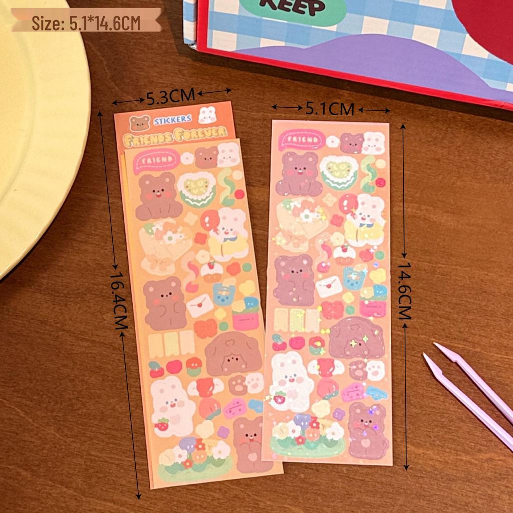 Tengyi Cute Cartoon Bear Stickers for DIY & Decorations