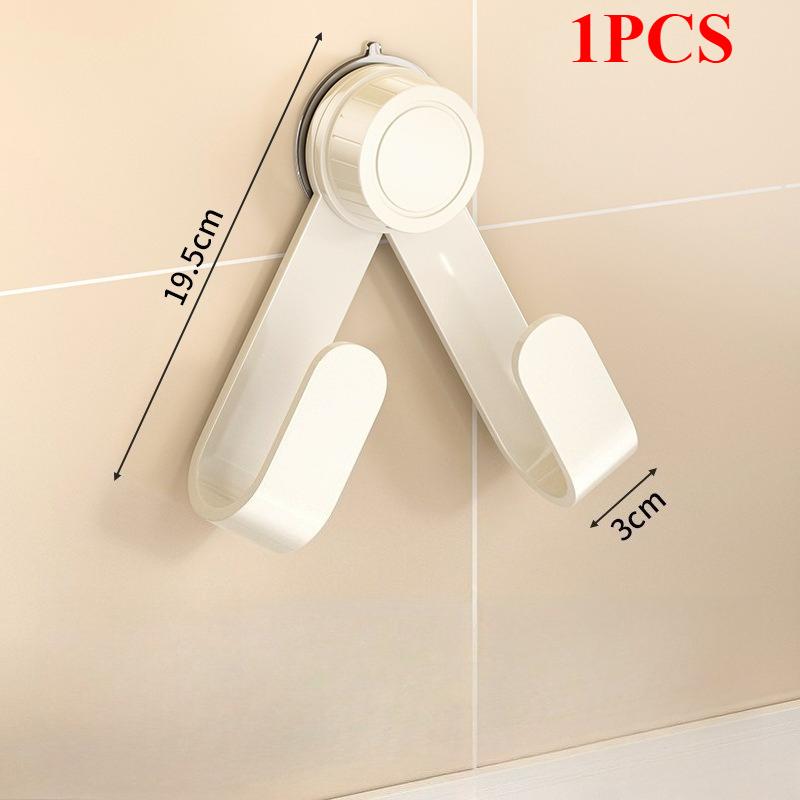 Rotating Suction Cup Kitchen Organizer - Drill-Free Wall-Mounted Pot Lid Rack with Hooks, Multi-Functional Holder for Cutting