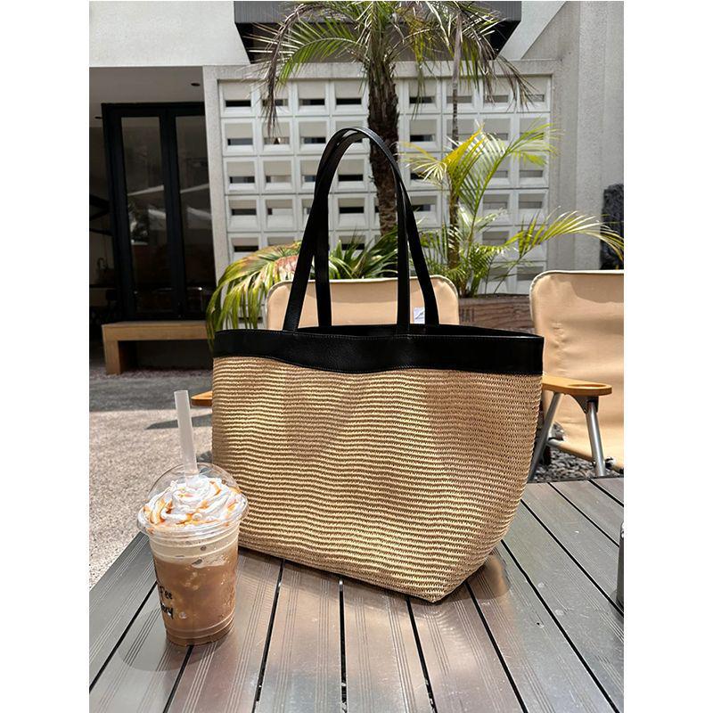 

Women s 2025 Summer Straw Tote Bag: Versatile, Large-Capacity Handheld Shoulder Bag хаки