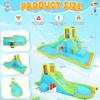Inflatable Water Slide Large Wave Rider with Splash Pool Climb Wall Basket-Rim Water Cannon Shower Head for Backyard 3-12 Blue