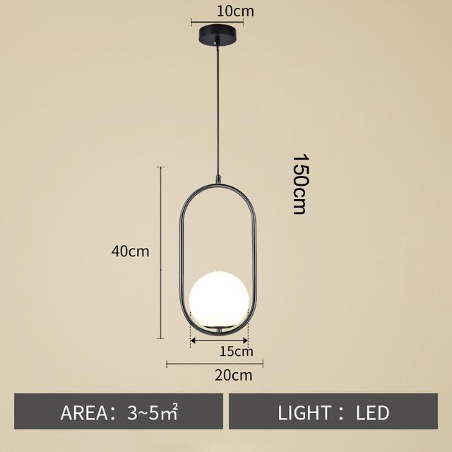 LED Pendant Light Dining Room Suspension Luminaure Hanging Lamp Ceiling Decoration Bedroom Living Glass Ball Chandelier Lighting