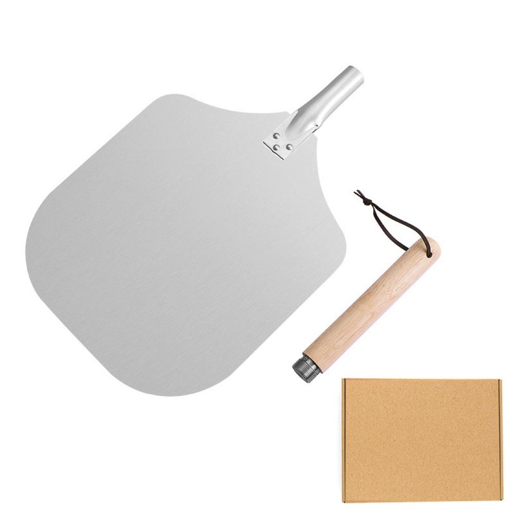 Sturdy 12Inch Pizza Shovel Non-Stick Detachable Wooden Handle Cake Lifter Baking Tool Pizza Transfer Tray Pizza