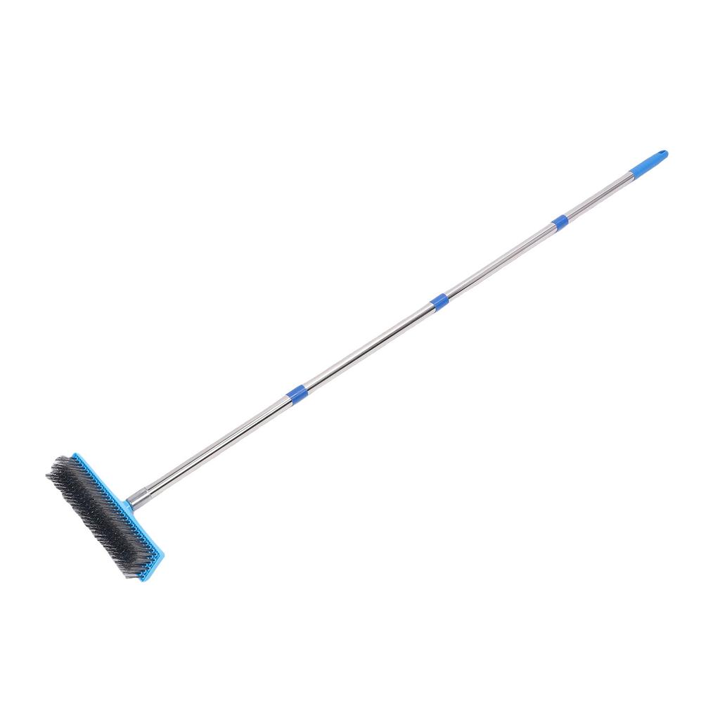 30cm Hvy Duty Steel Wire Broom Stainless Steel Telescopic Handle Outdoor Floor Scrub Brush