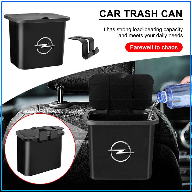 Car Trash Can Portable Hanging Vehicle Garbage Case Stickers For Opel Astra H G J Insignia Mokka Zafira Corsa Vectra B C D