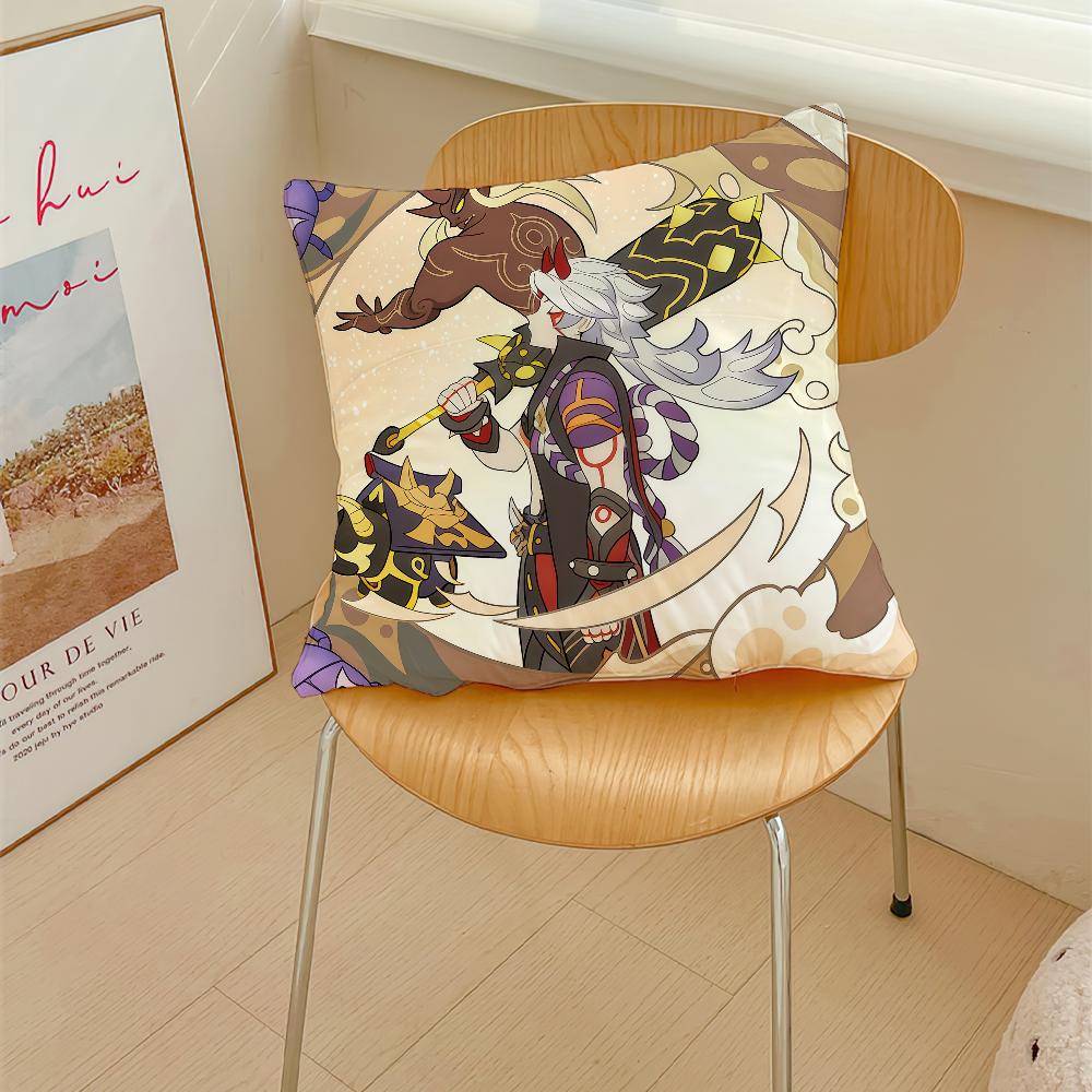 Genshin Impact Skirk boy cool b cushion cover Pillow Cover Decoration Room Home Sofa living Office Car Nordic Simplicity