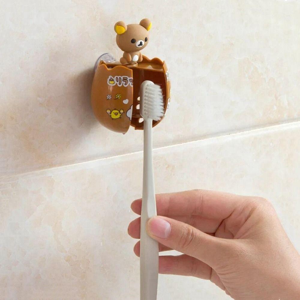 Double Suction Cup Animal Children Toothbrush Holder Cartoon Toothbrush Rack  Household