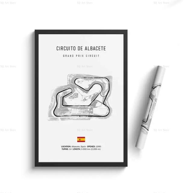 Nordic France Spain Imola Racing Track Circuit Canvas Painting F1 Wall Art Posters Aesthetic Motorsport Decoration Room Decor