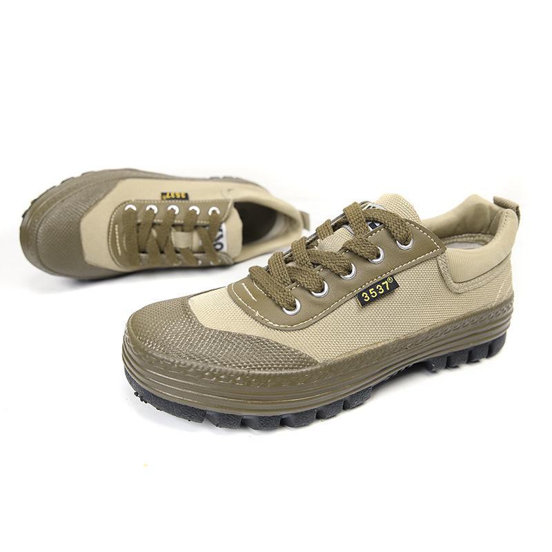 3537 Genuine Jiefang Unisex Mountaineering and Work Shoes - Yellow Rubber and Canvas Casual Shoes