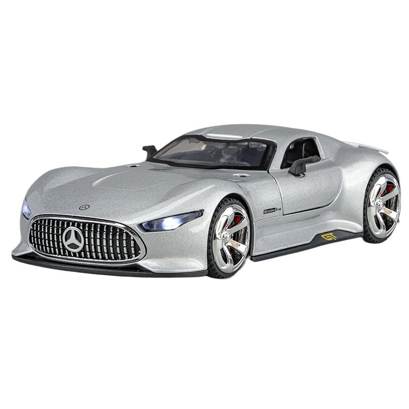 

1/32 Benz AMG Alloy Model, Cool Sound and Light, Four-wheel Shock Absorption, Exquisite Desktop Ornaments, Christmas/birthday Gifts серебряный