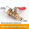 1pcBrass Ball Valve 4-12mm Hose Barb 1/8''1/2''1/4'' Male Thread, Female Thread Joint, Straight Joint, for Water, Oil, Fuel Pipe
