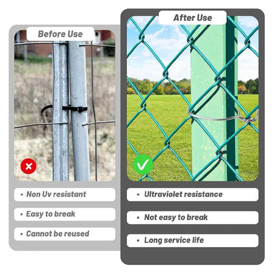 100Pcs Chain Link Fence Wire Ties Stainless Steel Heavy Duty