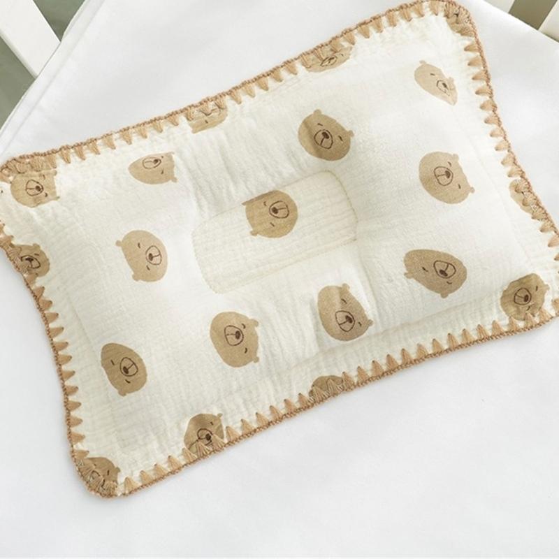 Newborn Pillow Baby Head Pillow with Cartoon Pattern Soft Breathable Neck Support Baby Pillows Travel Pillow Baby Supply