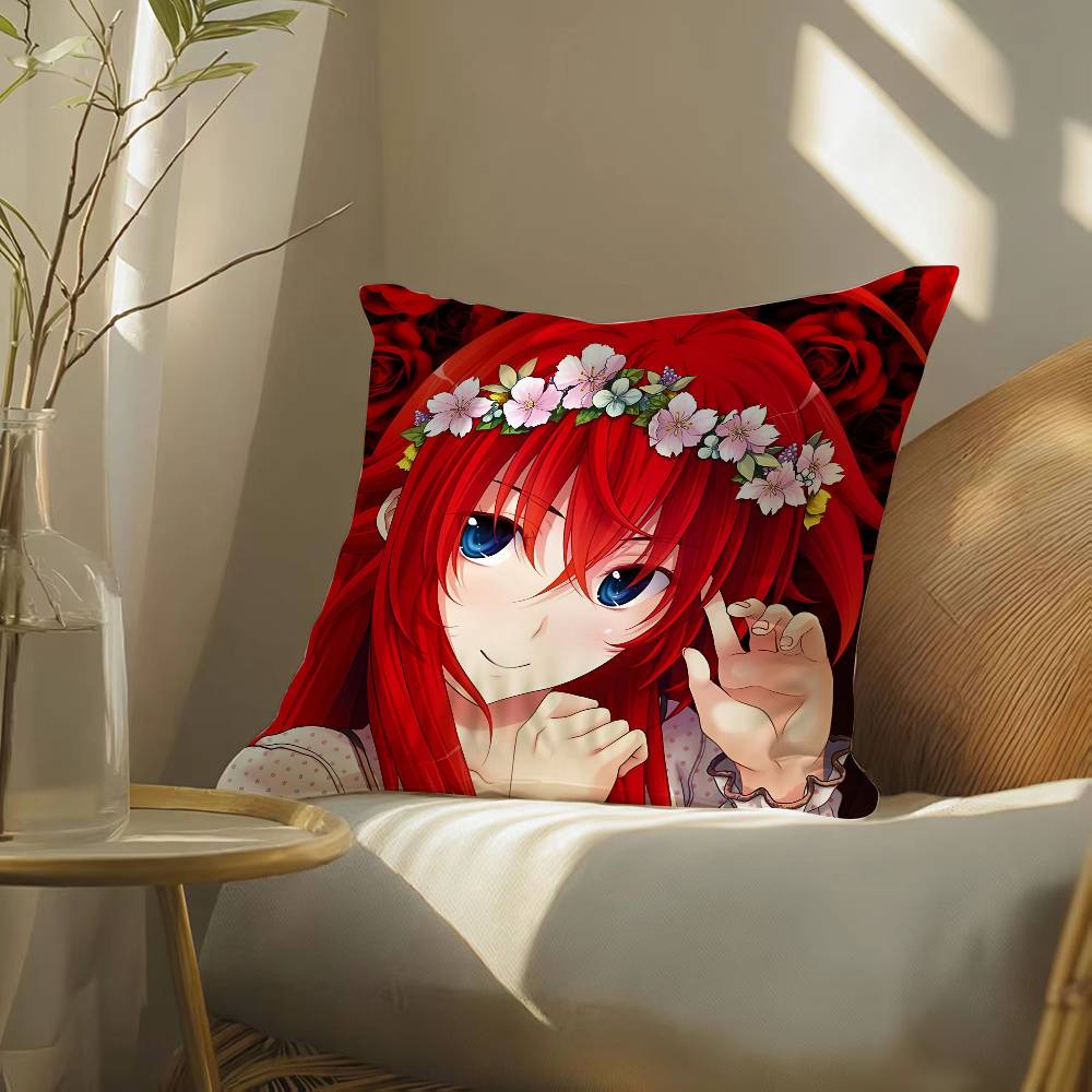 Anime Cartoon High School DxD-Beautiful Pillow Case Silky Elegant Comfort Sofa Bed  Invisible Zipper Beach Pillowcase