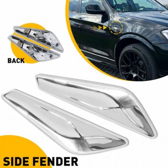 

Left Right Side Fender Emblem Chrome Moulding For BMW X3 F25 X4 F26 2015-2017