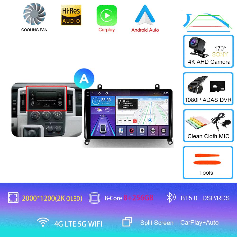 Car Radio for Toyota Hiace H300 VI 6 GranAce I 1 2019 - 2022 Multimedia Video Player Navigation GPS Android 14 2 Din Dvd