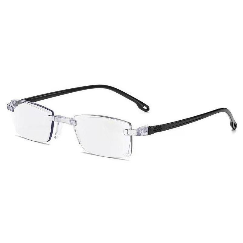 Fashionable Retro Unisex Frameless Square Anti Blue Light Glasses чёрный
