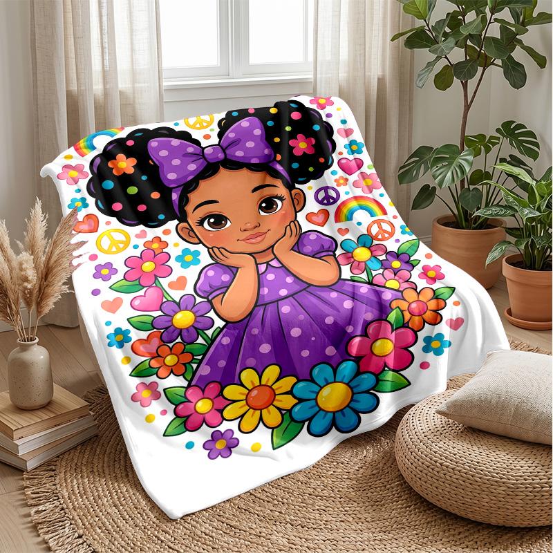 Music and Makeup Fantasy Theme Blanket Lightweight Warm Flannel Blanket Decorative Throw Blanket for Home Decoration