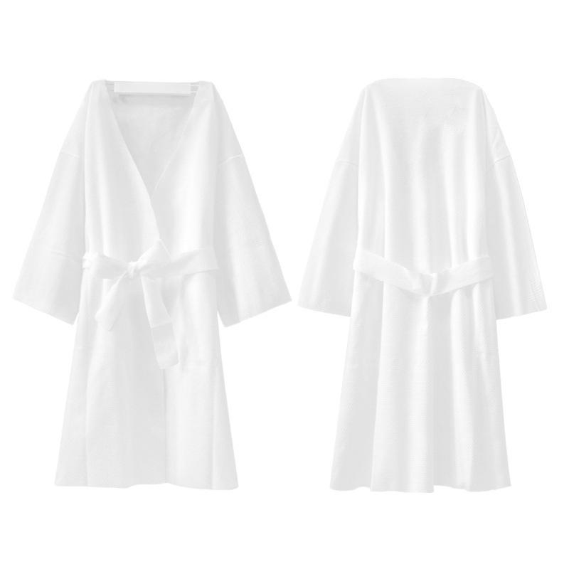 Disposable Travel Set: Bathrobe, Towel, and Dry Hair Cap - Lint-Free, Water-Absorbent, Quick-Drying.