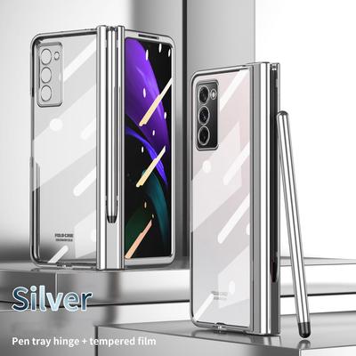 Fashion Plating S Pen Holder Folding Case For Samsung Galaxy Z Fold 2 5g Fold3 Fold2 Fold 3 Glass Protector Film Cases