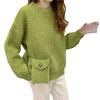 Lazy Wind Temperament Women's Autumn and Winter New Enlarged Round Neck Pullover Knitted Sweater Loose Versatile Sweater Women