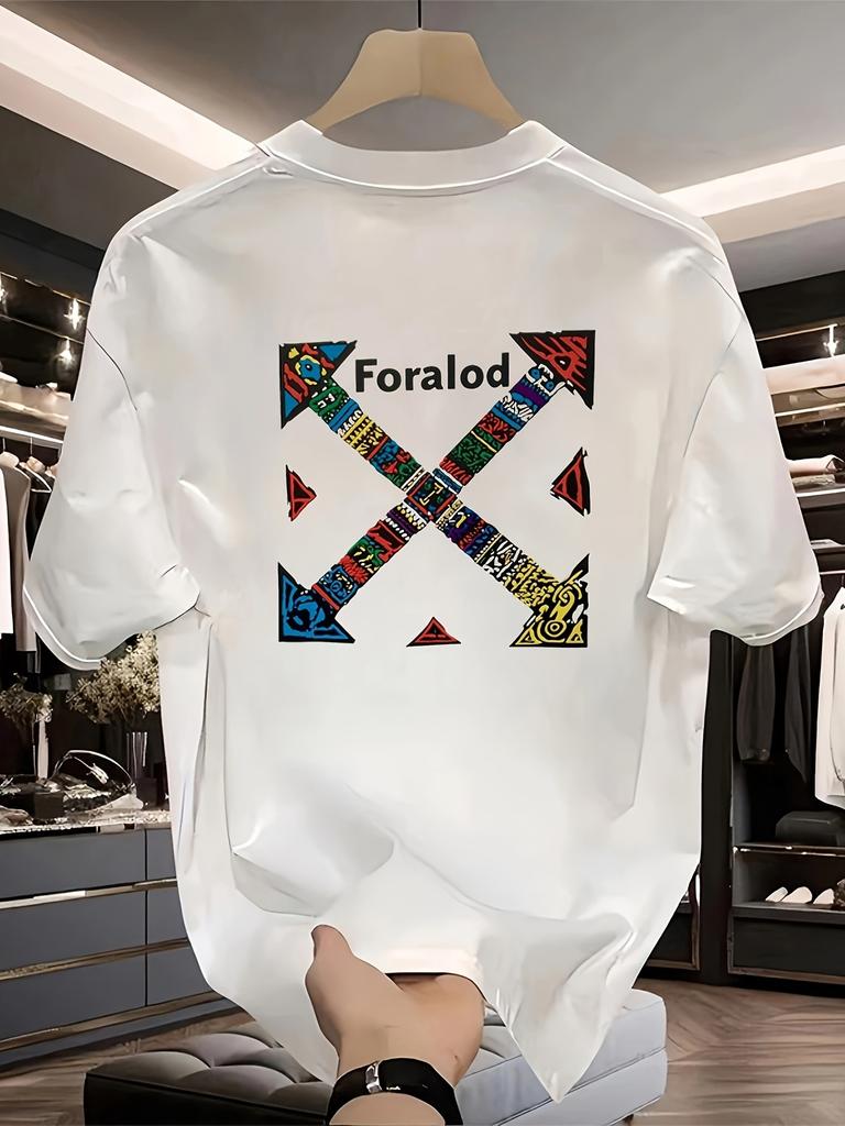 T-shirt Casual da Uomo a Maniche Corte 100% Cotone con Girocollo Design alla Moda Versatile per l'Estate con Fantasie Stampate