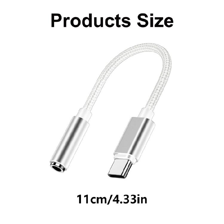 Type C to 3.5mm Auditory Cord, Soft Woven Video Cord for Clearly Sound and Device Compatibility
