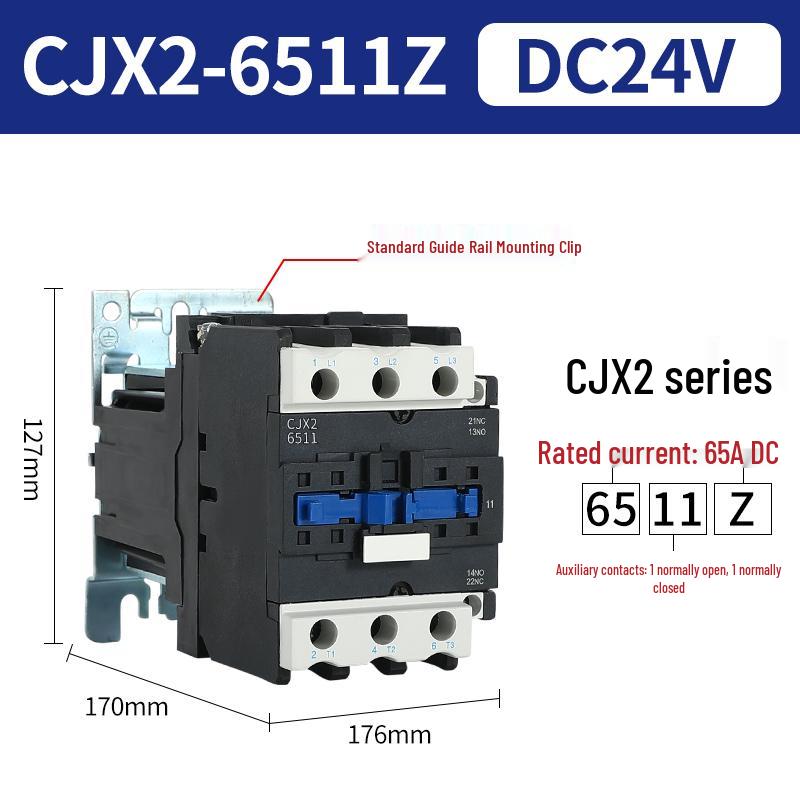 CJX2 DC Contactor: Models 1210, 0910, 1810, 2510 - Voltage Options: 12V, 24V, 48V, 110V, 220V, 380V