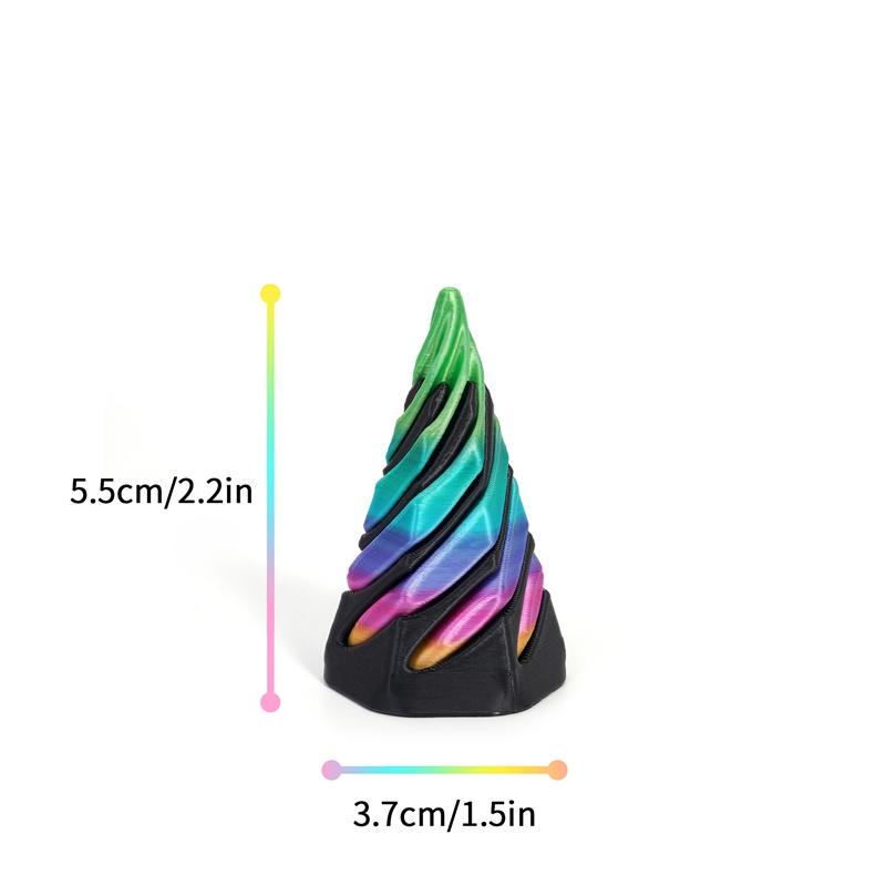 3d Printed Toys Desk Accessories Three-dimensional Pyramid Printed Spiral Cone Helix Screw Rotating Stress Relieving Spiral Cone