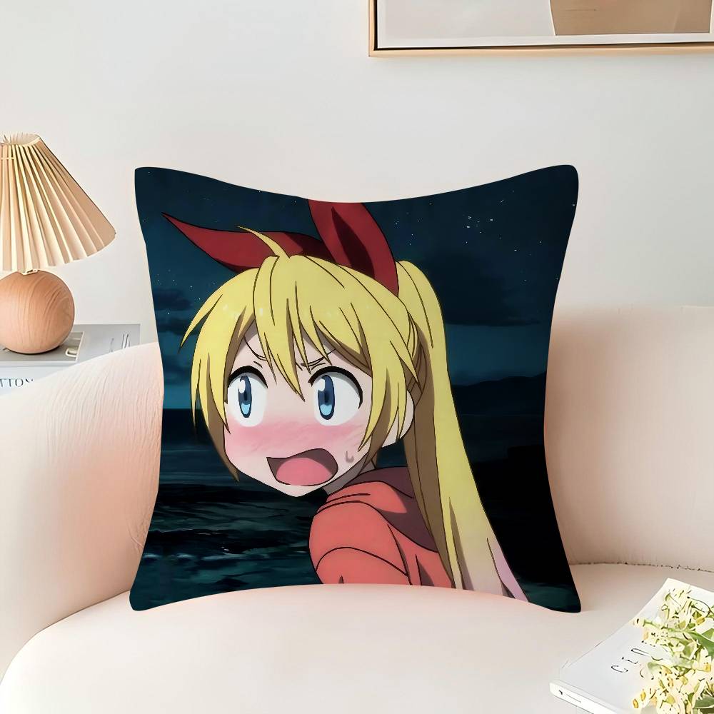 Anime K-Kirisaki-Chitoge Pillow Gift Home Office Decoration Bedroom Sofa Car Cushion Cover Case 45x45