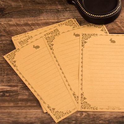 Retro Kraft & Weiß Verdickt Chinesischer Stil Liebe & Liebeserklärung Briefpapier Umschlag Set