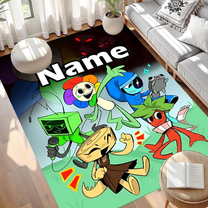 Custom Name Personalized Dandy's World Print Carpet, Versatile Home Decor Rug, for Playroom, Apartment, Balcony, Entryway, Hallway Gift