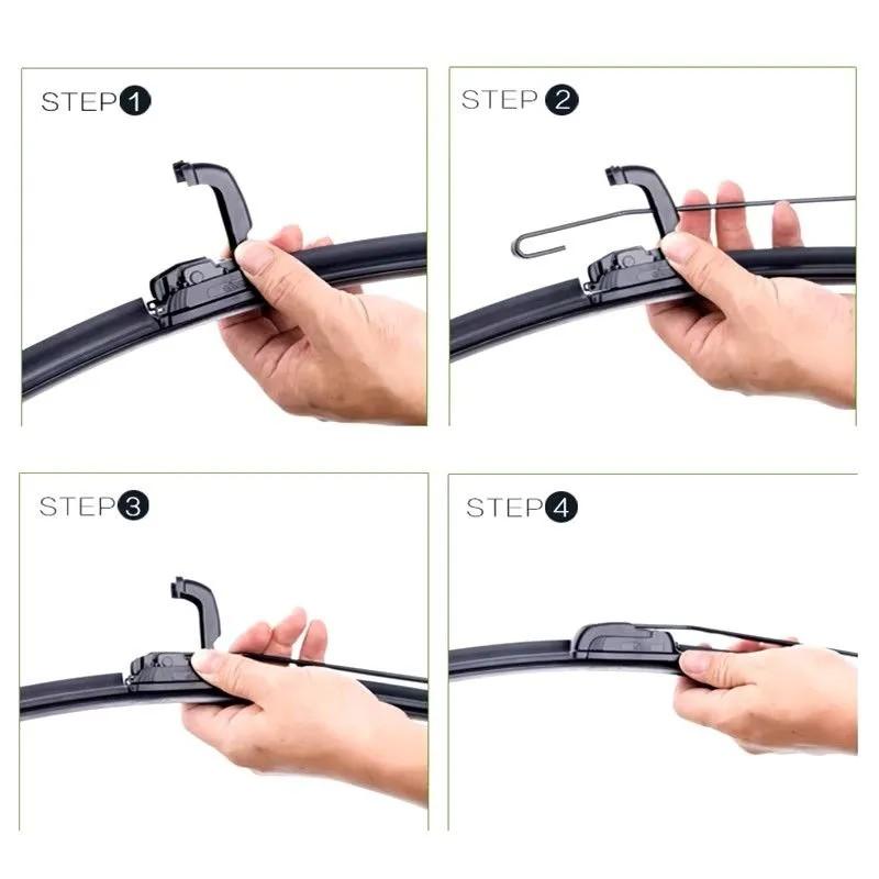 26"+18" J-Hook Frameless Front Wiper Blades for Kia Optima MK4, Hyundai Sonata LF, Kia K5 JF, Hyundai I40 VF, Kia Sportage QL