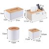 Household Tissue Storage Holder Rectangle/Round/Square Moisture-proof White Desktop Tissue Box for Bathroom Paper Dispenser Case